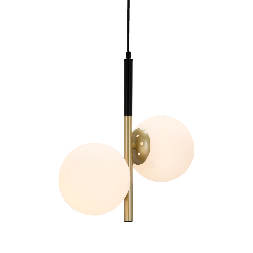 Lustra ar auklu DUO 2xE14/40W/230V zeltaina/melna