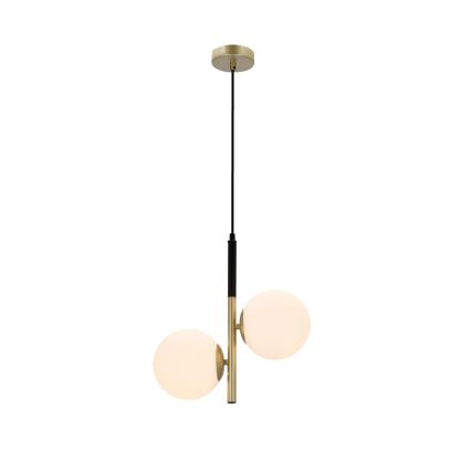 Lustra ar auklu DUO 2xE14/40W/230V zeltaina/melna