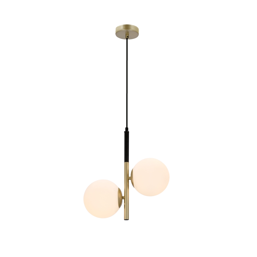 Lustra ar auklu DUO 2xE14/40W/230V zeltaina/melna