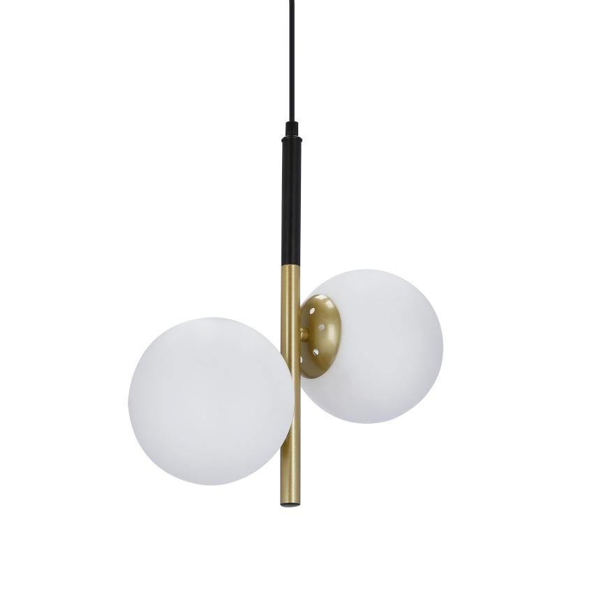 Lustra ar auklu DUO 2xE14/40W/230V zeltaina/melna