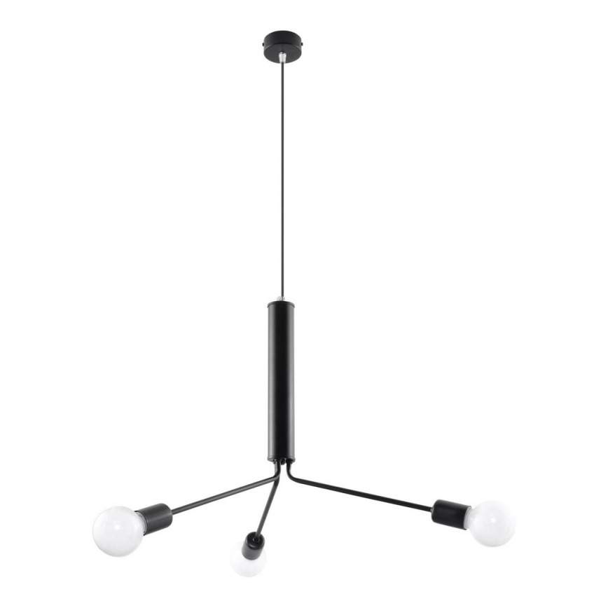 Lustra ar auklu DUOMO 3D 3xE27/60W/230V melns