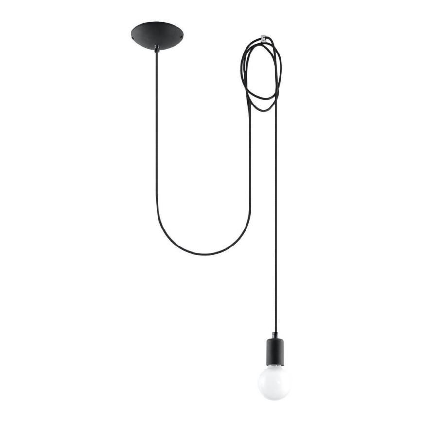 Lustra ar auklu EDISON 1 1xE27/60W/230V zirneklis melna
