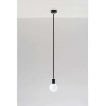 Lustra ar auklu EDISON 1xE27/60W/230V melns