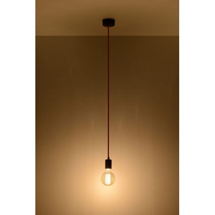 Lustra ar auklu EDISON 1xE27/60W/230V melns