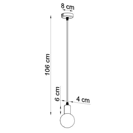 Lustra ar auklu EDISON 1xE27/60W/230V melns