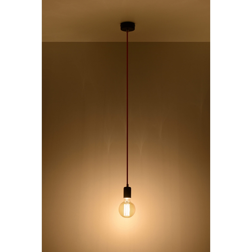 Lustra ar auklu EDISON 1xE27/60W/230V oranža