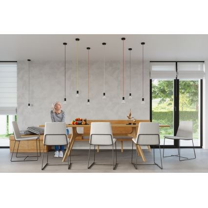 Lustra ar auklu EDISON 1xE27/60W/230V oranža