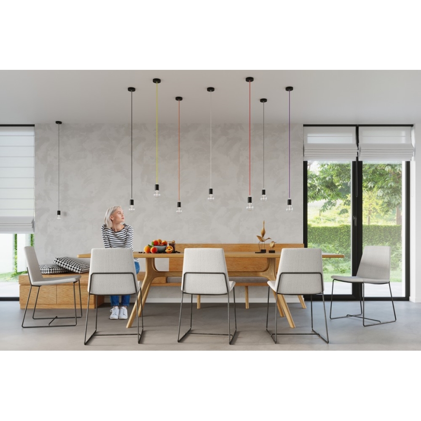 Lustra ar auklu EDISON 1xE27/60W/230V oranža