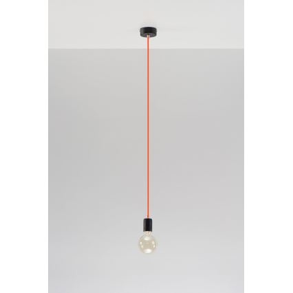 Lustra ar auklu EDISON 1xE27/60W/230V oranža