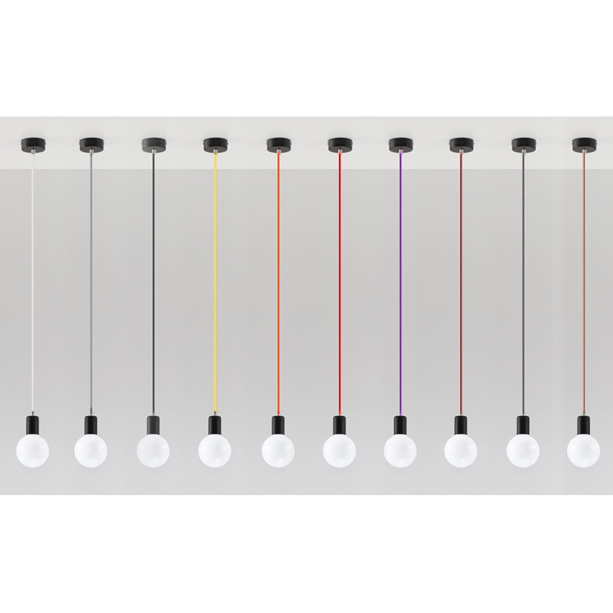 Lustra ar auklu EDISON 1xE27/60W/230V oranža