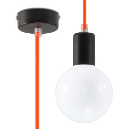 Lustra ar auklu EDISON 1xE27/60W/230V oranža