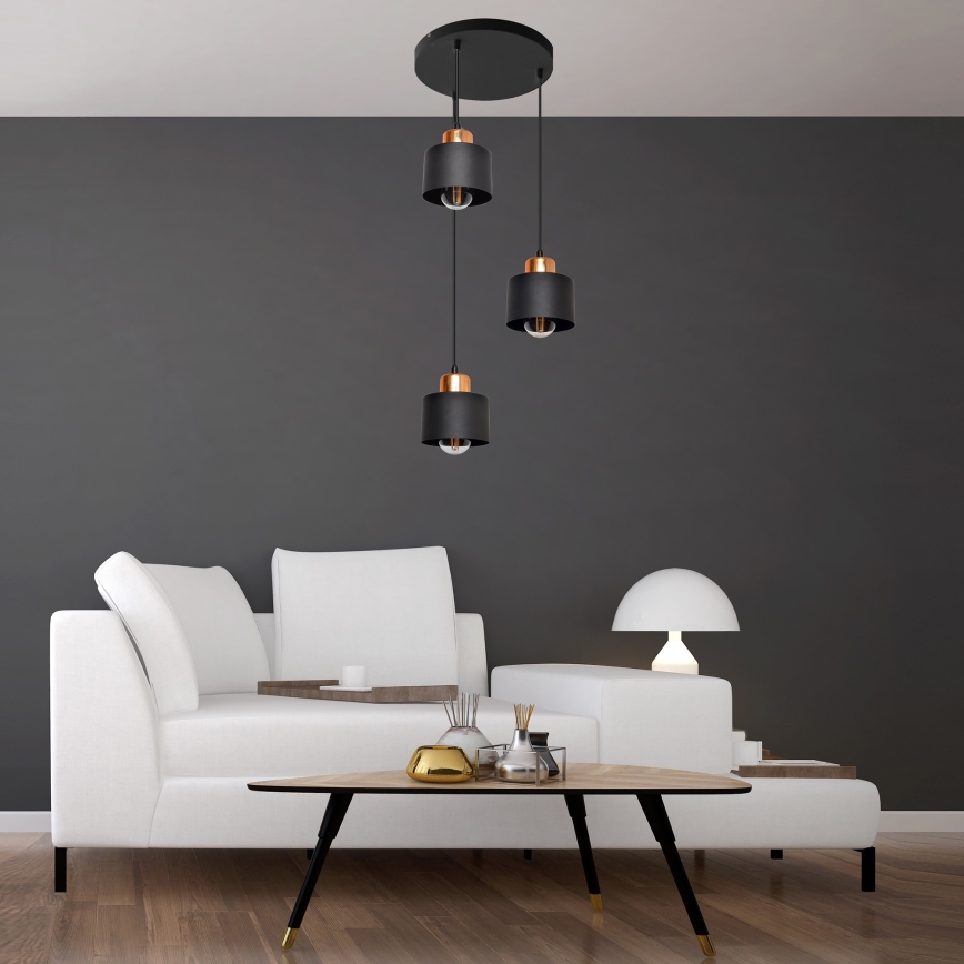 Lustra ar auklu EDISON 3xE27/15W/230V
