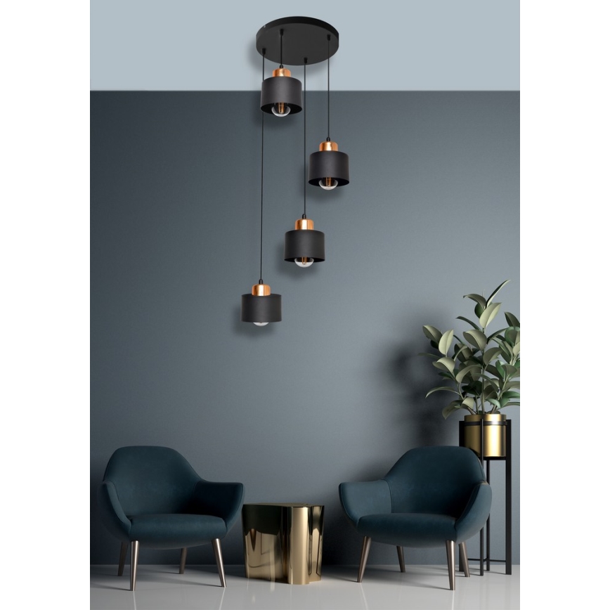 Lustra ar auklu EDISON 4xE27/15W/230V