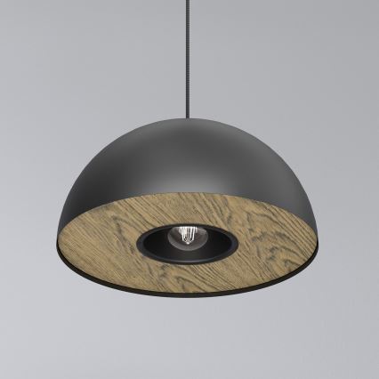 Lustra ar auklu ELGUND 1xE27/15W/230V melna
