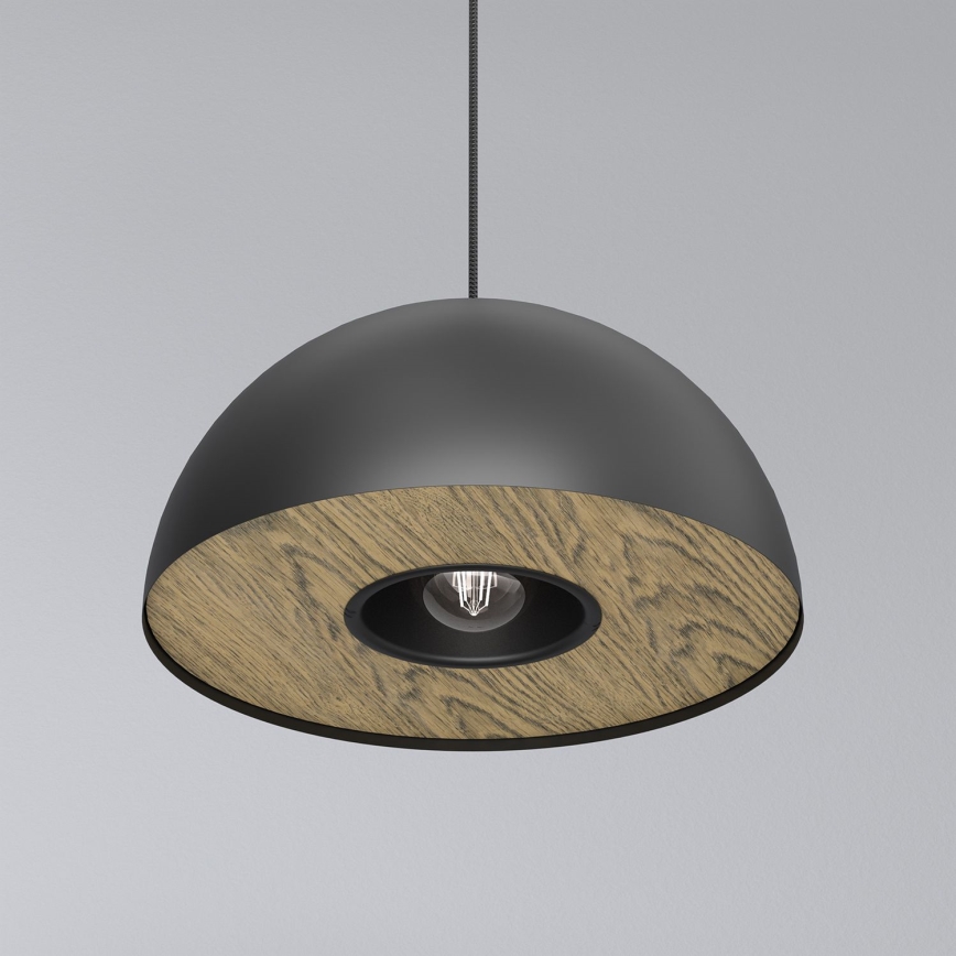 Lustra ar auklu ELGUND 1xE27/15W/230V melna