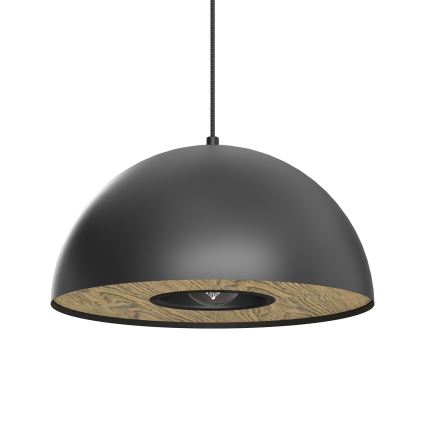 Lustra ar auklu ELGUND 1xE27/15W/230V melna