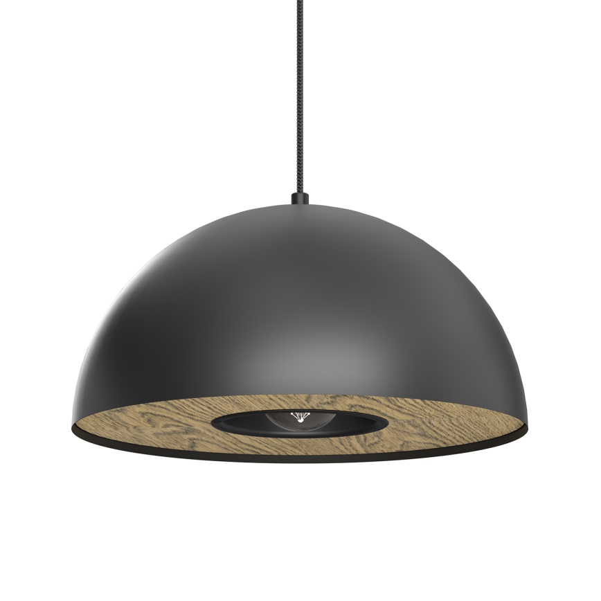 Lustra ar auklu ELGUND 1xE27/15W/230V melna