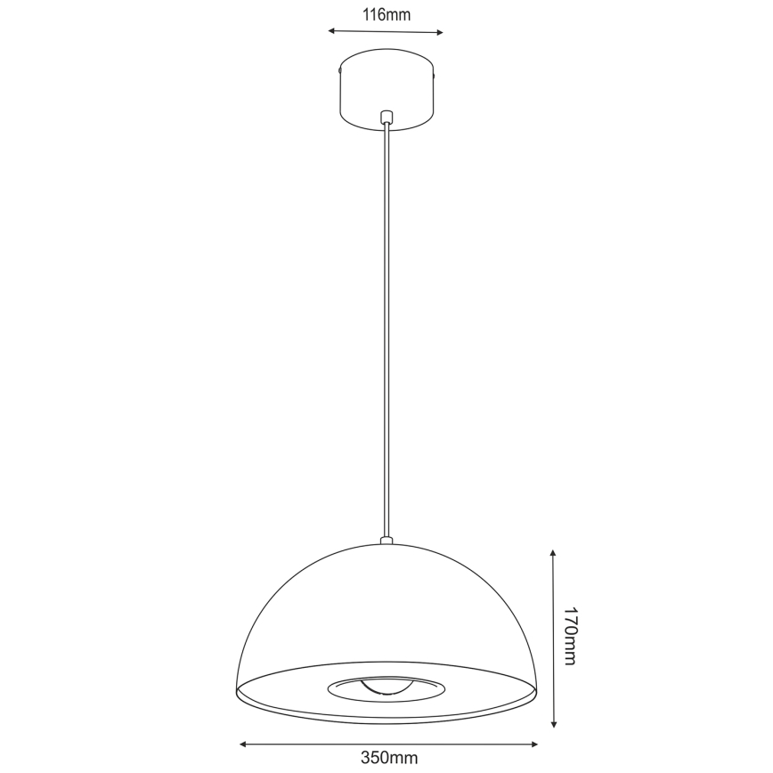 Lustra ar auklu ELGUND 1xE27/15W/230V melna