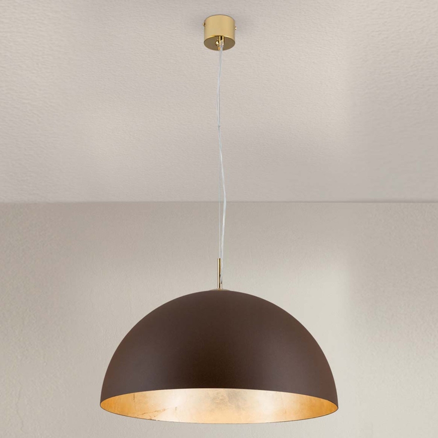 Lustra ar auklu ELIANO 1xE27/60W/230V d. 50 cm brūna/zelta
