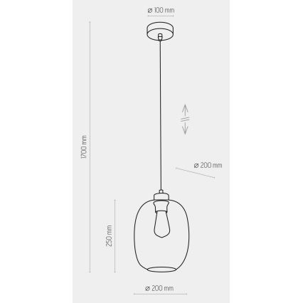 Lustra ar auklu ELIO 1xE27/15W/230V