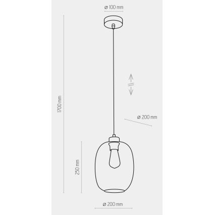 Lustra ar auklu ELIO 1xE27/15W/230V zila