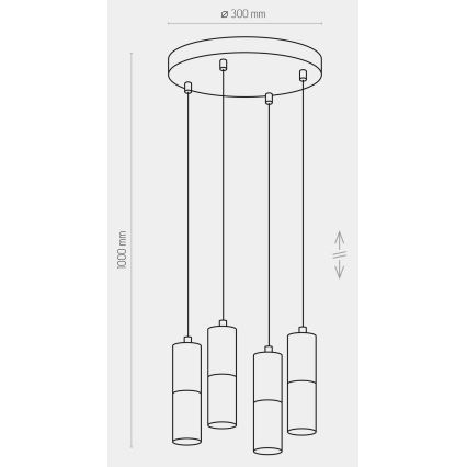 Lustra ar auklu ELIT 4xGU10/10W/230V balta