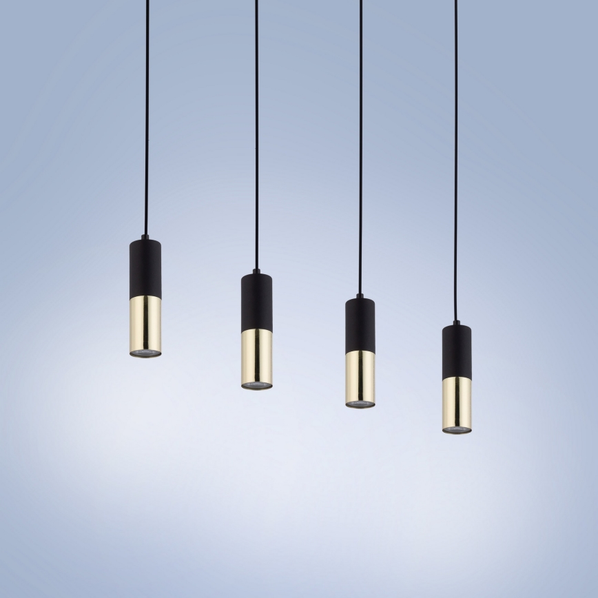 Lustra ar auklu ELIT 4xGU10/10W/230V melna