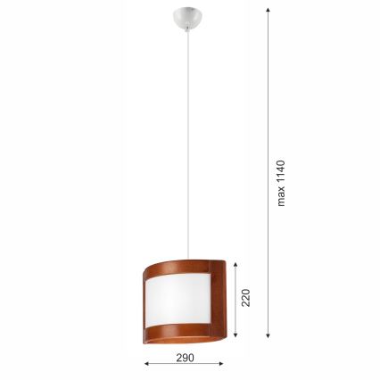 Lustra ar auklu ELODIE 1xE27/60W/230V ozols