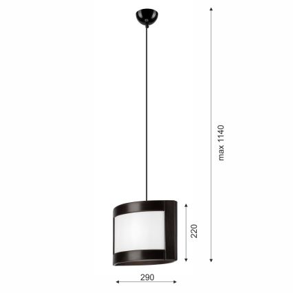 Lustra ar auklu ELODIE 1xE27/60W/230V ozols