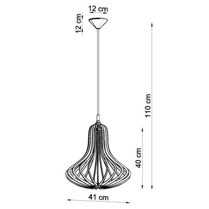 Lustra ar auklu ELZA 1xE27/60W/230V