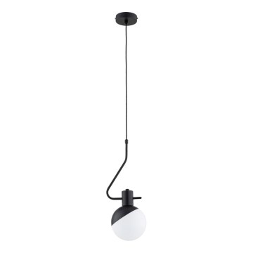 Lustra ar auklu ENIGMA 1xE14/10W/230V melna/balta