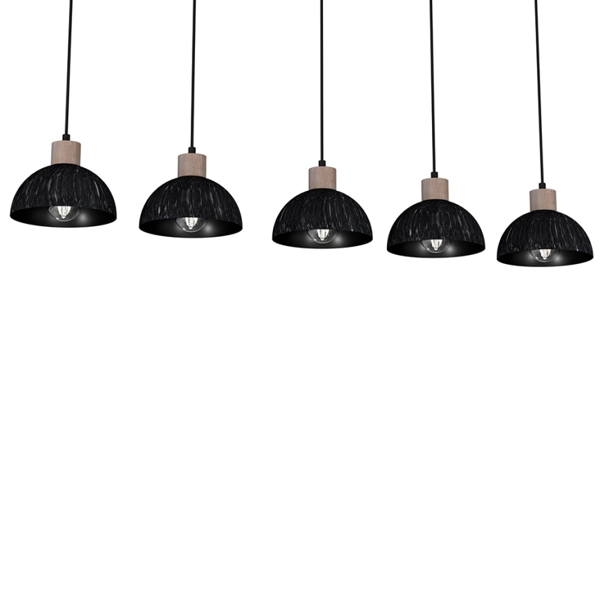Lustra ar auklu ERIK 5xE27/60W/230V brūna/melna