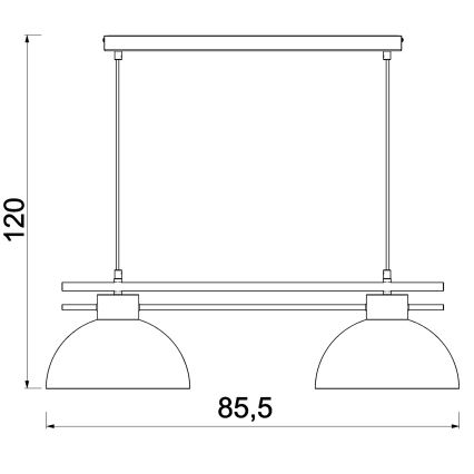 Lustra ar auklu ESTATE 2xE27/15W/230V zila
