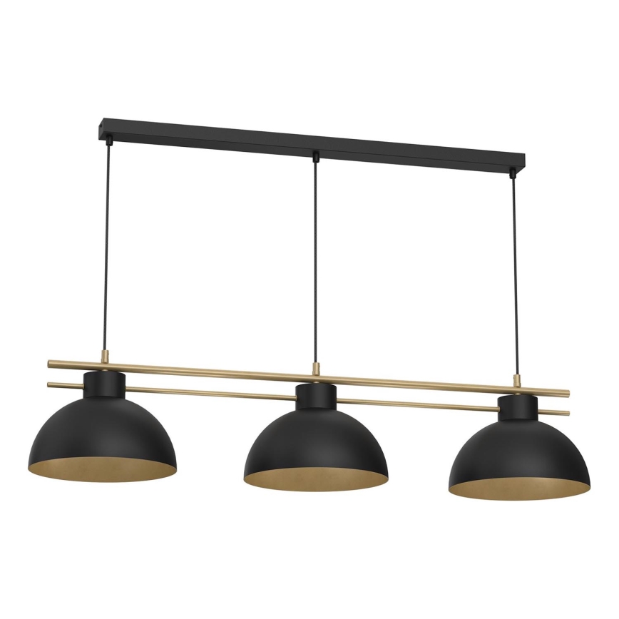 Lustra ar auklu ESTATE 3xE27/15W/230V melna