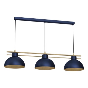 Lustra ar auklu ESTATE 3xE27/15W/230V zila