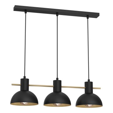 Lustra ar auklu ESTATE MINI 3xE27/15W/230V melna
