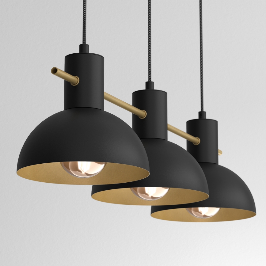 Lustra ar auklu ESTATE MINI 3xE27/15W/230V melna