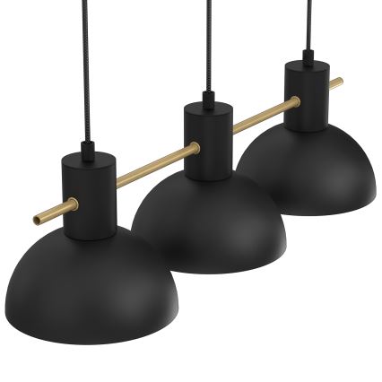 Lustra ar auklu ESTATE MINI 3xE27/15W/230V melna