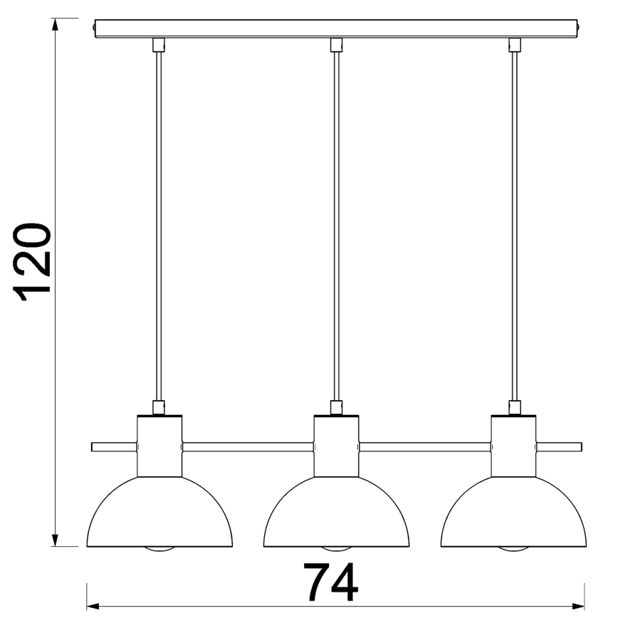 Lustra ar auklu ESTATE MINI 3xE27/15W/230V zila