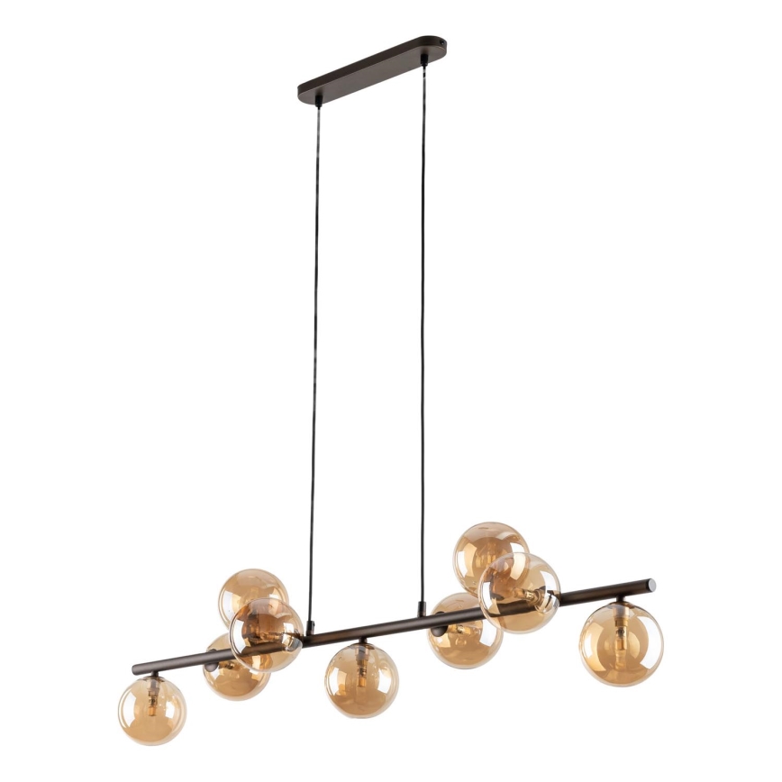 Lustra ar auklu ESTERA 9xG9/6W/230V brūna/dūmakains bēša