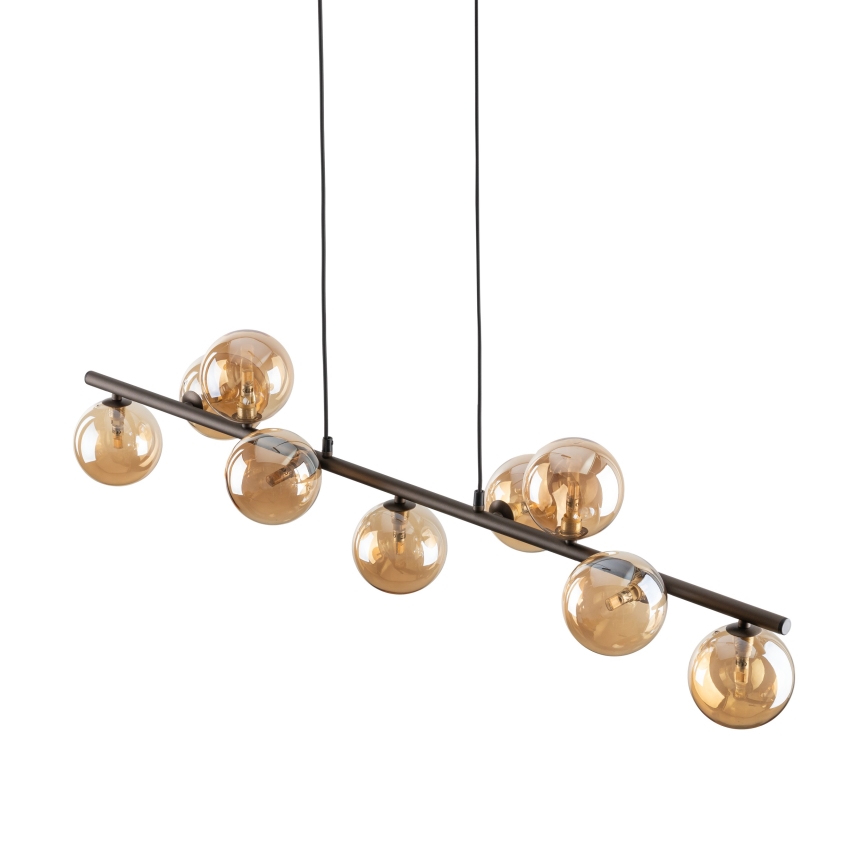 Lustra ar auklu ESTERA 9xG9/6W/230V brūna/dūmakains bēša