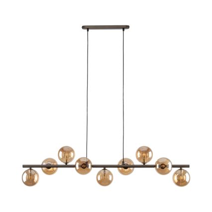 Lustra ar auklu ESTERA 9xG9/6W/230V brūna/dūmakains bēša
