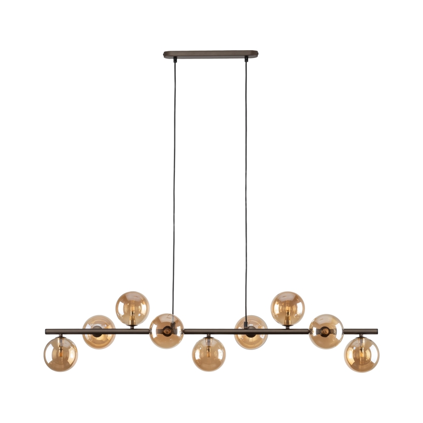 Lustra ar auklu ESTERA 9xG9/6W/230V brūna/dūmakains bēša