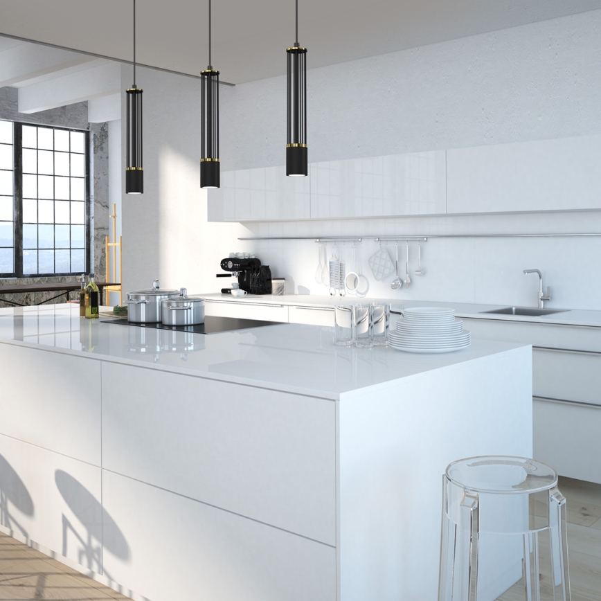 Lustra ar auklu ESTILO 3xGU10/40W/230V melna