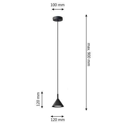 Lustra ar auklu ETNA 1xGX53/15W/230V melna