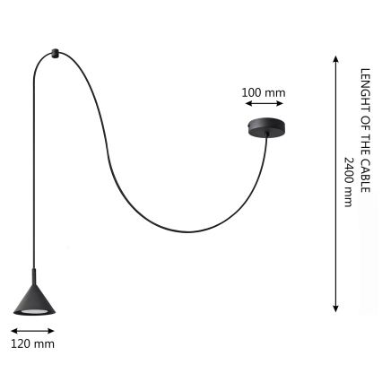 Lustra ar auklu ETNA LONG 1xGX53/15W/230V melna