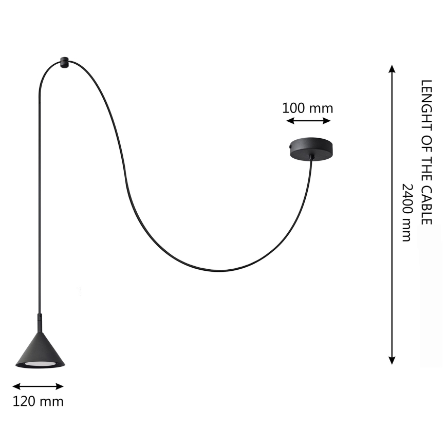 Lustra ar auklu ETNA LONG 1xGX53/15W/230V melna
