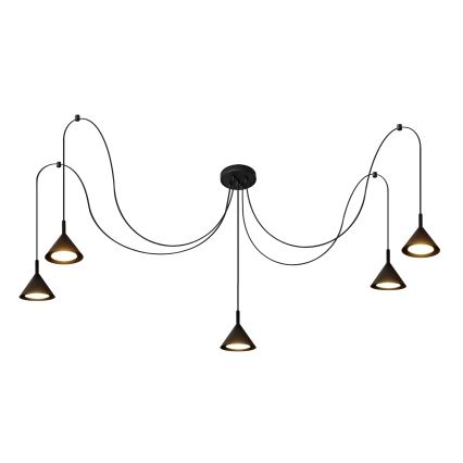 Lustra ar auklu ETNA LONG 5xGX53/15W/230V zirneklis melna
