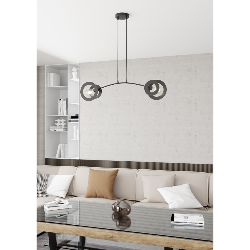 Lustra ar auklu EUFORIA 2xE27/15W/230V melna
