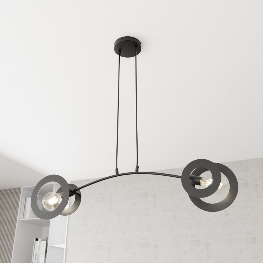 Lustra ar auklu EUFORIA 2xE27/15W/230V melna